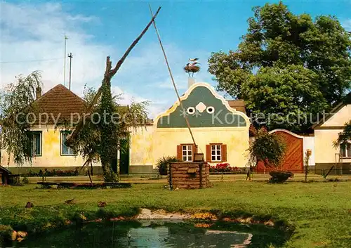 AK / Ansichtskarte Storch Burgenland Barockgiebelhaus  Kat. Tiere