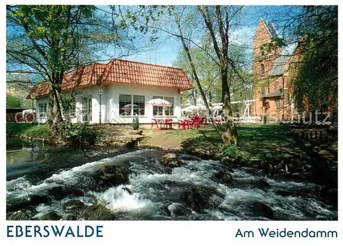 AK / Ansichtskarte Eberswalde Cafe Am Weidendamm Schwaerze Kirche Kat. Eberswalde Waldstadt