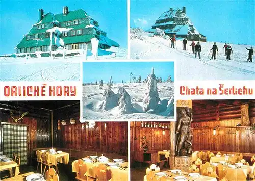 AK / Ansichtskarte Destne Chata na Serlichu Berghotel Adlergebirge Winterpanorama Kat. Orlicke Hory