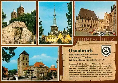 AK / Ansichtskarte Osnabrueck Bischofssitz seit 785 Kirchenpartien Kat. Osnabrueck