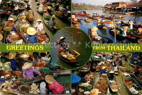 AK / Ansichtskarte Thailand Markt Boote auf dem Wasser Floating Market Kat. Thailand