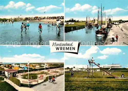 AK / Ansichtskarte Wremen Hafen Minigolf Strand Spielplatz Kat. Wremen