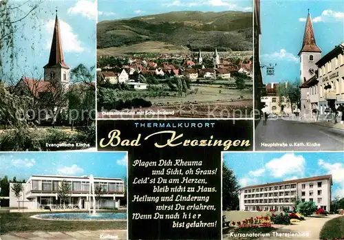 AK / Ansichtskarte Bad Krozingen Hauptstrasse Kursanatorium Theresienbad Kurhaus  Kat. Bad Krozingen