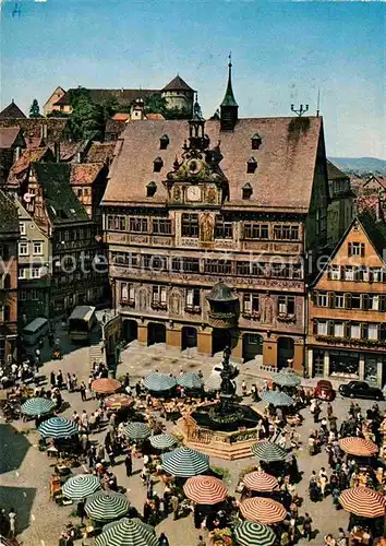 AK / Ansichtskarte Tuebingen Marktplatz mit Rathaus Universitaetsstadt Kat. Tuebingen