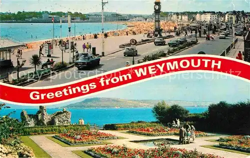 AK / Ansichtskarte Weymouth Dorset Jubilee Clock Promenade Castle Gardens showing Portland Kat. Weymouth and Portland