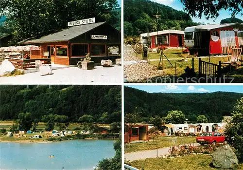 AK / Ansichtskarte Voehl Edersee Imbiss Stube Campingplatz See Teilansicht 