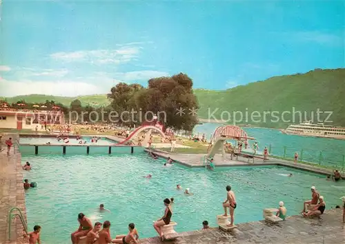 AK / Ansichtskarte Kamp Bornhofen Schwimmbad am Rhein Kat. Kamp Bornhofen