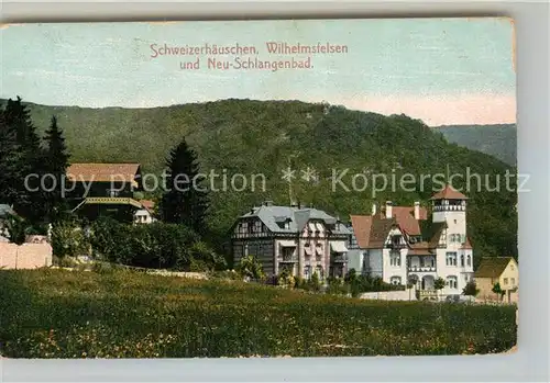 AK / Ansichtskarte Schlangenbad Taunus Neu Schlangenbad Schweizerhaeuschen Wilhelmsfelsen Kat. Schlangenbad