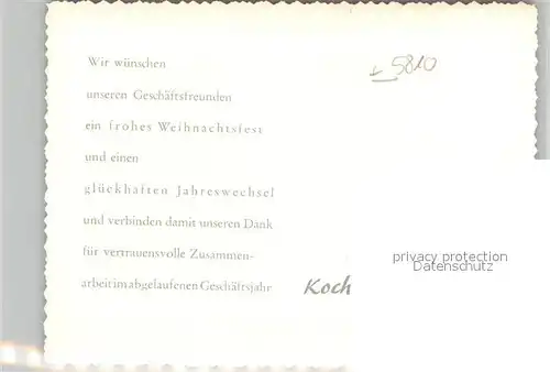 AK / Ansichtskarte Witten Ruhr Weihnachtsgruesse Koch & Co. Geschaeftsraeume Kat. Witten Ruhr