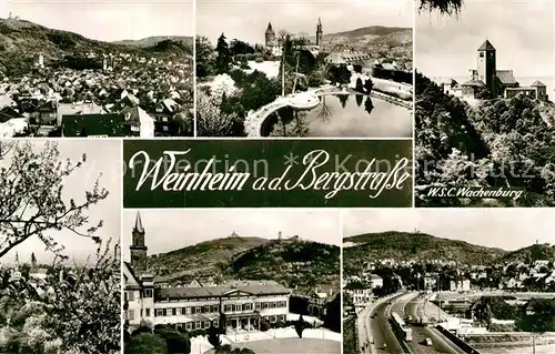 AK / Ansichtskarte Weinheim Bergstrasse Panorama Wachenburg  Kat. Weinheim