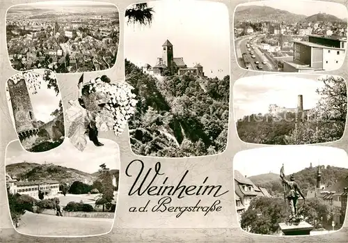 AK / Ansichtskarte Weinheim Bergstrasse Panoramen Schloss Denkmal  Kat. Weinheim
