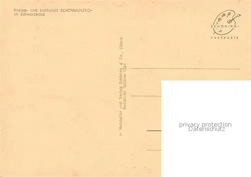 AK / Ansichtskarte Schoenmuenzach Panorama Kneipp Luftkurort im Murgtal Schwarzwald Kat. Baiersbronn