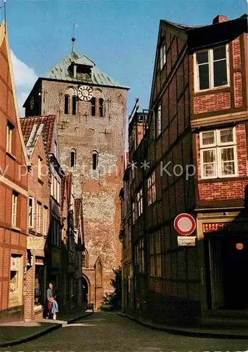 AK / Ansichtskarte Stade Niederelbe Fluthstrasse und St Wilhadi Kirche Kat. Stade