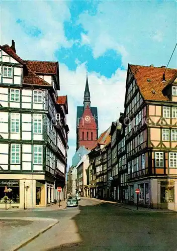 AK / Ansichtskarte Hannover Holzmarkt Kramerstrasse Fachwerkhaeuser Altstadt Turm Kirche Kat. Hannover