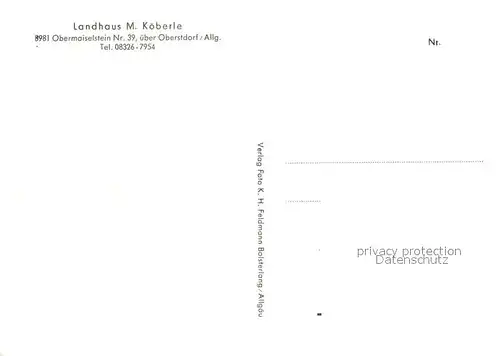 AK / Ansichtskarte Obermaiselstein Landhaus Koeberle Kat. Obermaiselstein