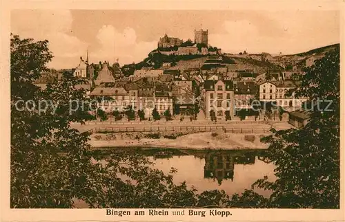 AK / Ansichtskarte Bingen Rhein Teilansicht mit Burg Klopp Kat. Bingen am Rhein