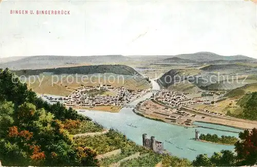 AK / Ansichtskarte Bingen Rhein Panorama Bingerbrueck Kat. Bingen am Rhein