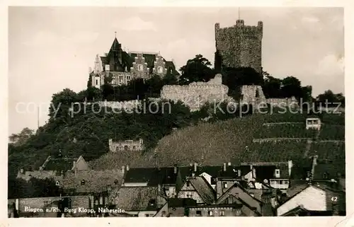 AK / Ansichtskarte Bingen Rhein Burg Klopp Naheseite Kat. Bingen am Rhein