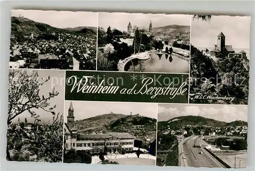 AK / Ansichtskarte Weinheim Bergstrasse Panorama Wachenburg Park Kat. Weinheim