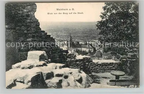 AK / Ansichtskarte Weinheim Bergstrasse Blick von der Burg Kat. Weinheim