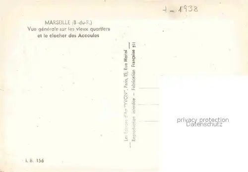 AK / Ansichtskarte Marseille Bouches du Rhone Clocher des Accoules 