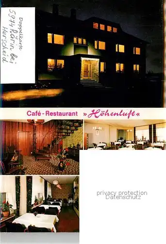 AK / Ansichtskarte Raerin Cafe Restaurant Hoehenluft Gastraum Treppenhaus Nachtansicht 