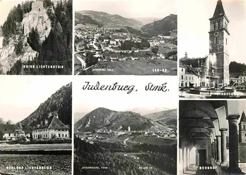 AK / Ansichtskarte Judenburg Steiermark Ruine Liohtenstein Burghof Schloss Liohtenstein Stadtturm Kat. Judenburg