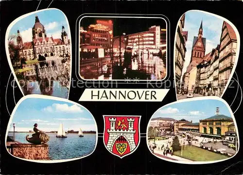 AK / Ansichtskarte Hannover Schloss Segelboot Bahnhof  Kat. Hannover