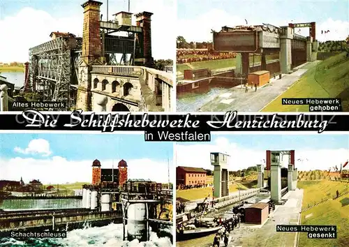 AK / Ansichtskarte Henrichenburg Schiffshebewerk altes und neues Hebewerk Schachtschleuse Kat. Waltrop