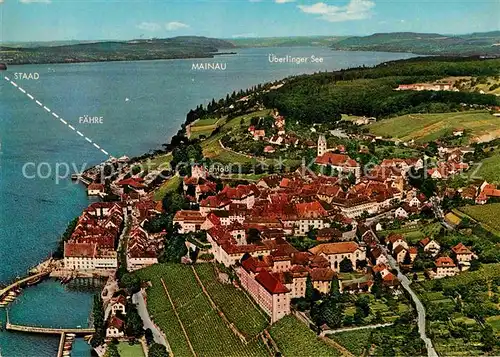 AK / Ansichtskarte Meersburg Bodensee Fliegeraufnahme Mainau ueberlinger See Kat. Meersburg