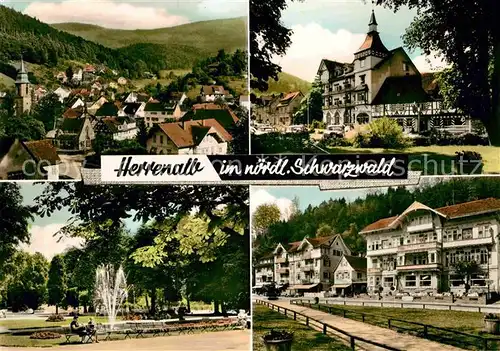 AK / Ansichtskarte Bad Herrenalb Teilansichten Kurort im Schwarzwald Kurpark Fontaene Kat. Bad Herrenalb