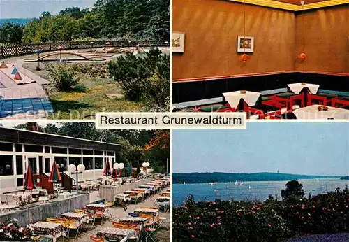AK / Ansichtskarte Berlin Restaurant Grunewaldturm Terrasse Minigolf Havel Kat. Berlin