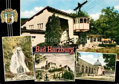 AK / Ansichtskarte Bad Harzburg Wasserfall Harzburg um 1375 Trinkhalle Bergbahn Kat. Bad Harzburg