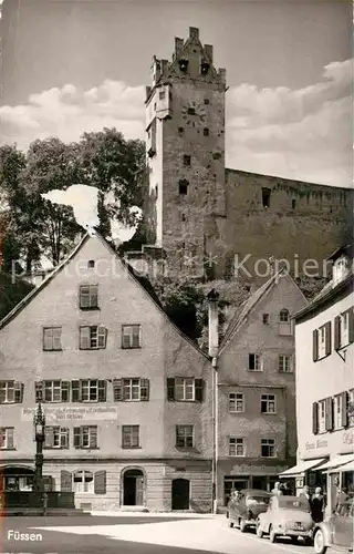 AK / Ansichtskarte Fuessen Allgaeu mit Stadtrunnen und Hohem Schloss Kat. Fuessen