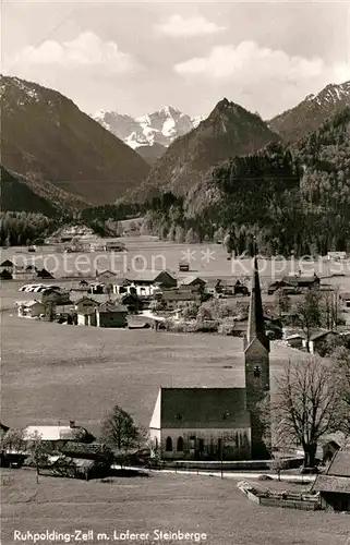 AK / Ansichtskarte Zell Ruhpolding mit Kirche und Loferer Steinberge Kat. Ruhpolding