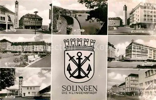 AK / Ansichtskarte Solingen Markt Talsperre Entenpfuhl Bahnhof Stadtkirche Am Dreieck Kat. Solingen