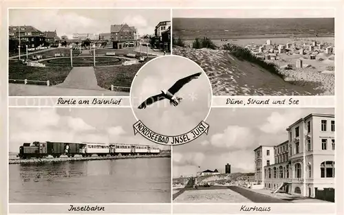 AK / Ansichtskarte Insel Juist Bahnhofspartie Duenen und Strand Inselbahn Kurhaus Kat. Norderney
