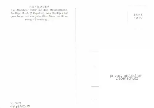 AK / Ansichtskarte Hannover Muenchener Halle Kat. Hannover