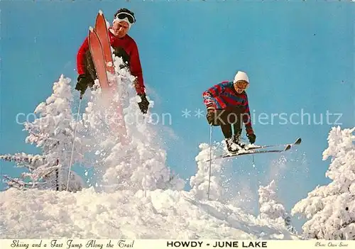 AK / Ansichtskarte Skispringen Shiing Fast Jump Howdy June Lake  Kat. Sport