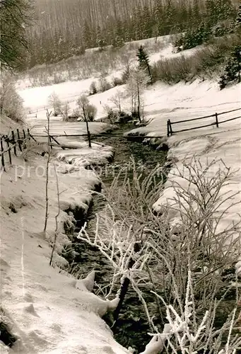 AK / Ansichtskarte Zueschen Sauerland Bachlauf im Winter Kat. Winterberg