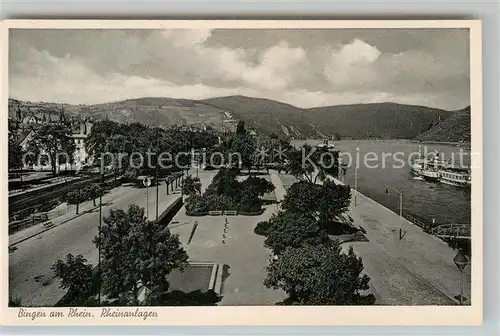 AK / Ansichtskarte Bingen Rhein Rheinanlagen mit Anlegestelle Kat. Bingen am Rhein