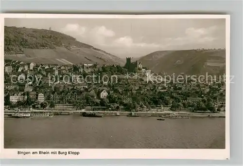 AK / Ansichtskarte Bingen Rhein Panorama Burg Klopp Kat. Bingen am Rhein