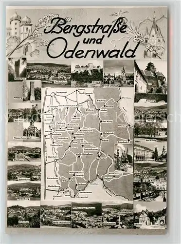 AK / Ansichtskarte Odenwald Panoramakarte 