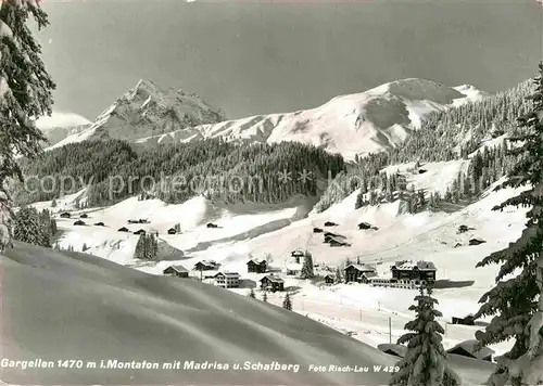 AK / Ansichtskarte Gargellen Vorarlberg Winterpanorama mit Madrisa und Schafberg Montafon Kat. St Gallenkirch