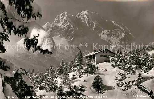 AK / Ansichtskarte St Anton Kranzberg gegen Wettersteinspitze Kat. Garmisch Partenkirchen