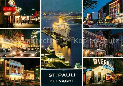 AK / Ansichtskarte St Pauli Bei Nacht Hafen Kat. Hamburg