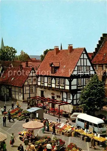 AK / Ansichtskarte Minden Westfalen Schwedenschaenke Fachwerk Markt Kat. Minden