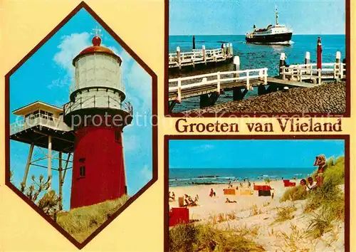 AK / Ansichtskarte Vlieland Leuchtturm Strand Seebruecke Kat. Niederlande