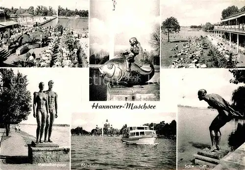 AK / Ansichtskarte Hannover Skulpturen Schwimmer Paar Strand Kat. Hannover