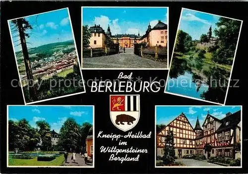 AK / Ansichtskarte Bad Berleburg Fachwerkhaeuser Schloss Kurpark  Kat. Bad Berleburg